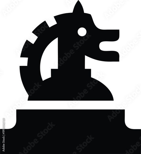 han dynasty seismoscope dragon and toad silhouette vector illustration on transparent background