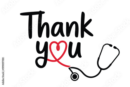 A heartfelt thank you to healthcare workers with a medical illustration