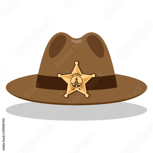 Vintage sheriff hat vector illustration