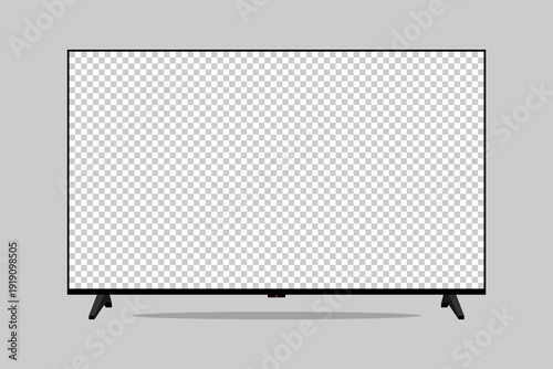 Photos 4K TV flat screen realistic illustration, White blank monitor mockup