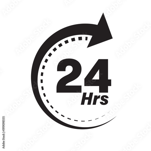 24 hours icon vector illustration