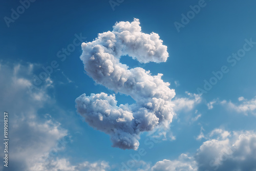 Dollar sign cloud symbolizing money, finance and global economy with holiday themes like Black Friday and Tax Day. Money, finance, investment, global economy and shopping holidays.