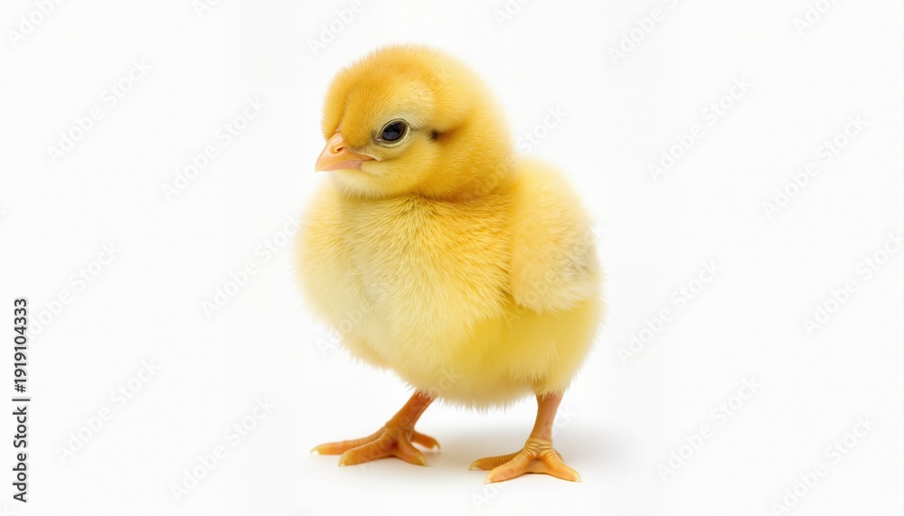 Fototapeta premium Yellow little chick isolated 