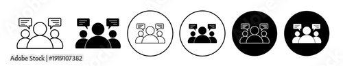 Expert Opinion icon set in black filled and outlined style. suitable for UI designs