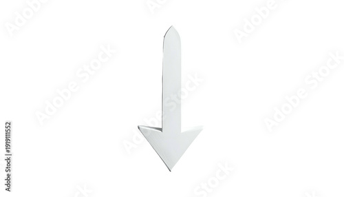 Free Download White Arrow Pointing Downwards on White. - GFXLoad