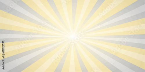 Bright orange and yellow vector illustration of a retro grunge sunburst pattern with warm summer rays and radial sunbeams bursting from a hot sunny sky design