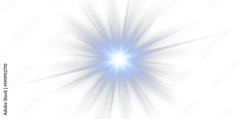 Fototapeta premium Shimmering highlights and starry flares with a bright blue light effect, featuring a beautiful shimmering lens flare light effect and abstract blue light effect on black background for screen filter o