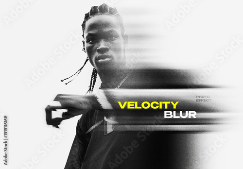 Velocity Blur Photo Effect Mockup