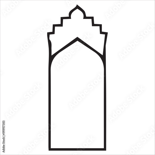 Wallpaper Mural Modern Minimalist Islamic Arch and Mihrab Vector Frame, Torontodigital.ca