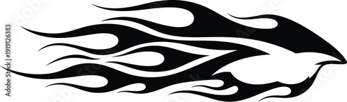 Flame design element with wavy lines and curves for graphic use