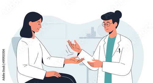 Doctor Consulting Patient in Hospital Clinic, Healthcare Consultation and Medical Treatment