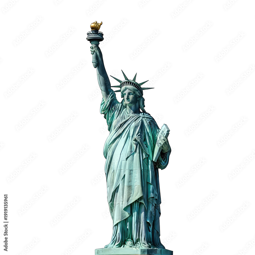 Fototapeta premium Statue of Liberty cutout, iconic symbol of freedom and liberty