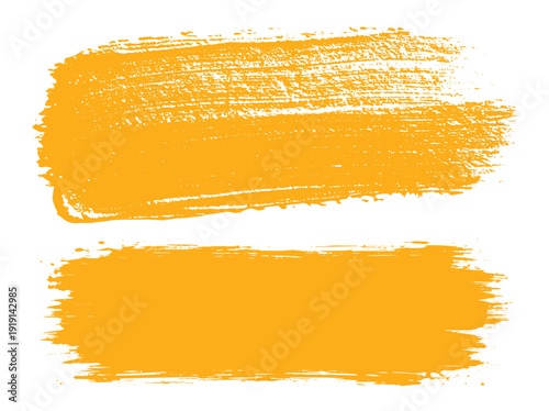 Orange paint brush strokes vector illustration grunge texture abstract background