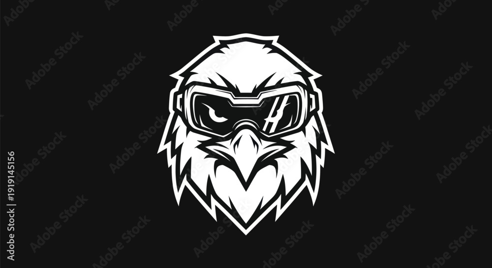 Obraz premium Eagle head with protective eyewear