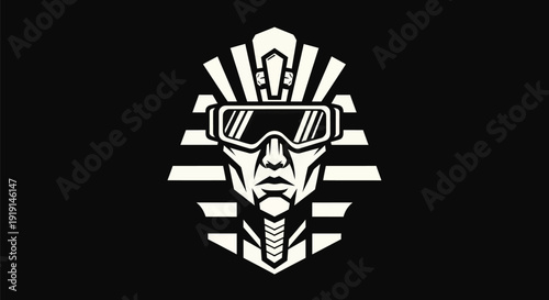 Egyptian pharaoh with tech goggles