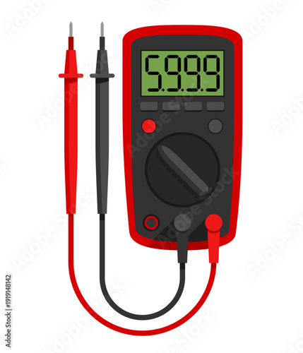 Multimeter - measuring instrument icon in flat colors