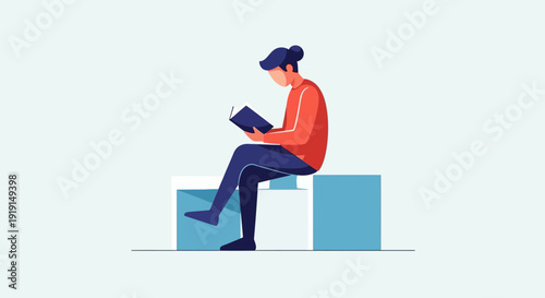 Man Sitting Using Digital Tablet Device.