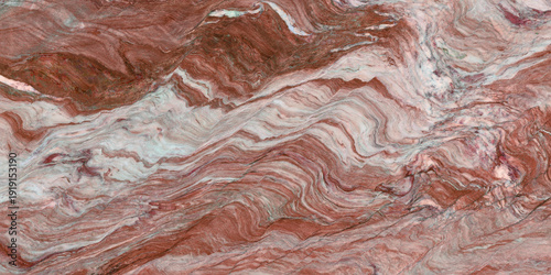 Red marble texture with wavy veins. Glossy digital tile surface.
