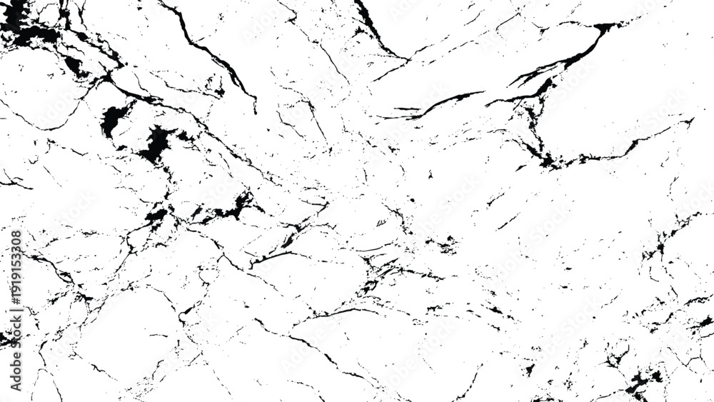 Αυτοκόλλητο White marble texture with black veins and cracks pattern background