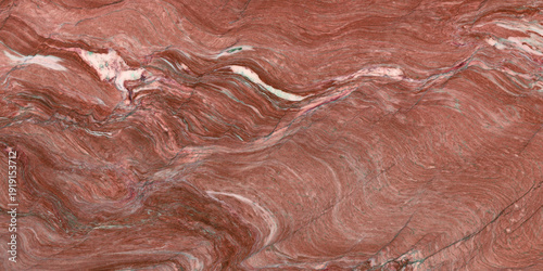 Red marble texture with wavy veins. Glossy digital tile surface.