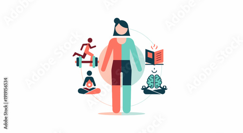 Woman Practicing Various Yoga and Fitness Routines.