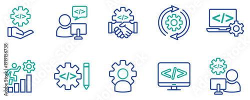 Minimalist Technology and Management Icon Set