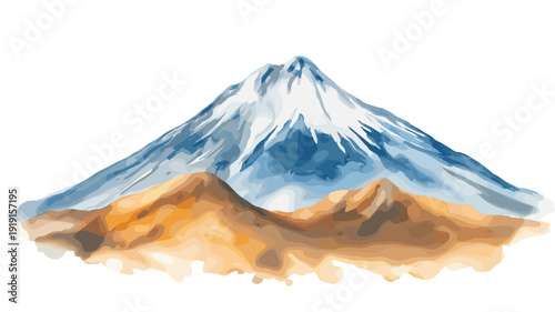 Chimborazo Volcano. Chimborazo Volcano hand drawn watercolor illustration