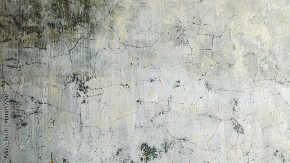 Fototapeta premium Aged and Cracked Concrete Wall Texture with Stains and Grime