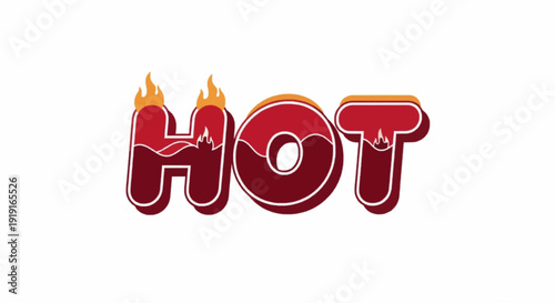 Hot Deal Maroon Typography with Flame Icon – Modern Promotional Label Design