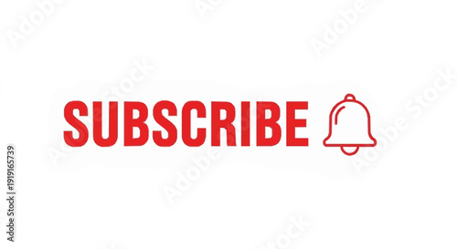Red Subscribe Button Typography for Social Media Channel Promotion