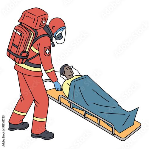 paramedic-emergency-scene-isolated-on-white-backgr.eps