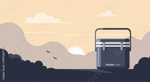 Portable Cooler Box Outdoor Adventure Equipment.