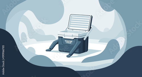 Portable Cooler Box with Open Lid.