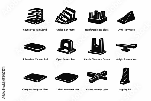 Image frame wedge reinforced footprint simple vector open access clearance icon generation