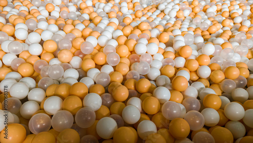 Wallpaper Mural Vibrant texture of countless small, round orange and white spheres. A dense surface reminiscent of a colorful ball pit, creating an engaging abstract background Torontodigital.ca