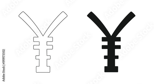Two depictions of the japanese yen symbol are shown one outlined and one solid as a silhouette high quality
