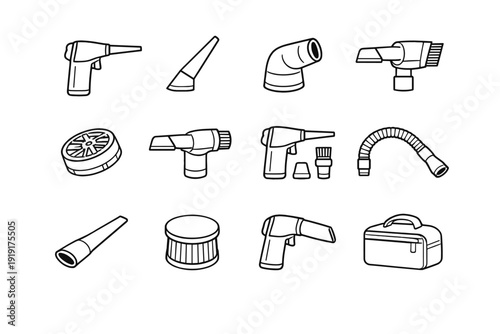 Vector air vacuum design contemporary form dust icon head duster cordless cap