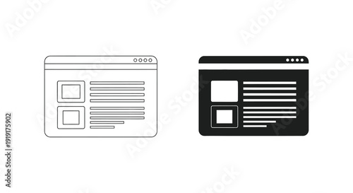 Two minimalist website interface designs are presented in a contrasting black and white scheme a clean silhouette high quality