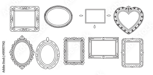 Elaborate decorative photo frames and picture borders with ornate details