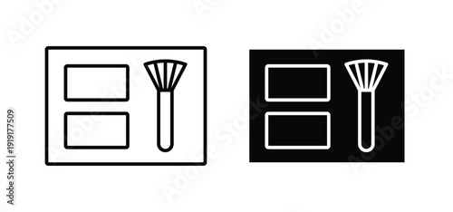 Blusher icon. black and white line icons pack.