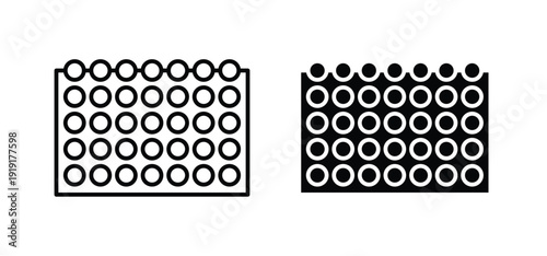 Bubble wrap icon. black and white line icons pack.