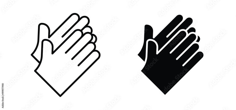 Obraz premium Clapping hands icon. black and white line icons pack.