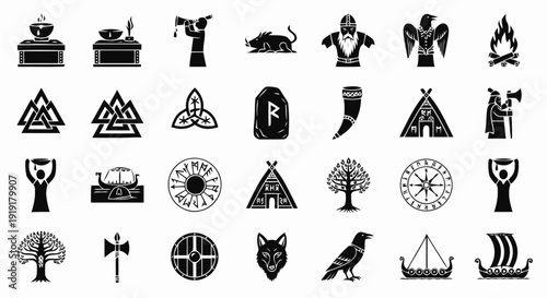 Collection of Ancient Celtic Symbols and Icons.