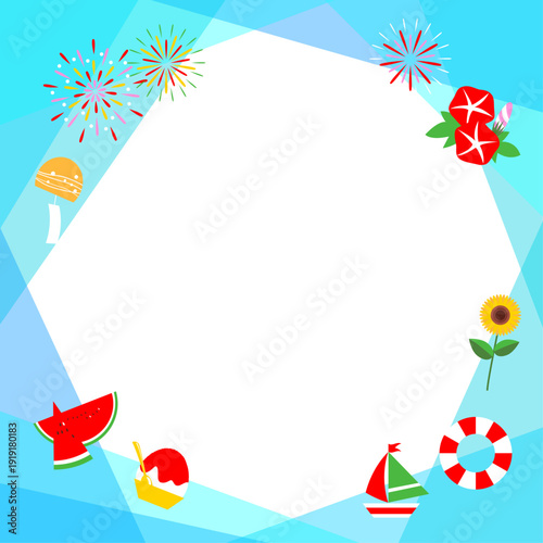 夏をイメージした爽やかな壁紙イラスト素材【正方形】