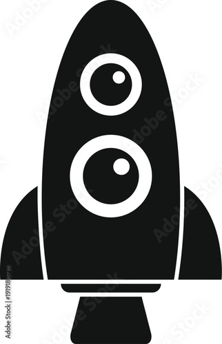 Rocket ship icon symbolizing startup success, innovation, and interstellar travel