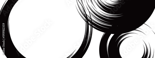 和風の筆書き抽象バナー