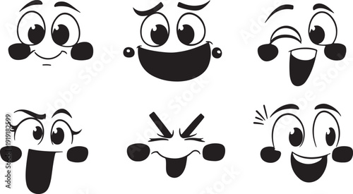 Animal icons set with paw prints and black and white cats