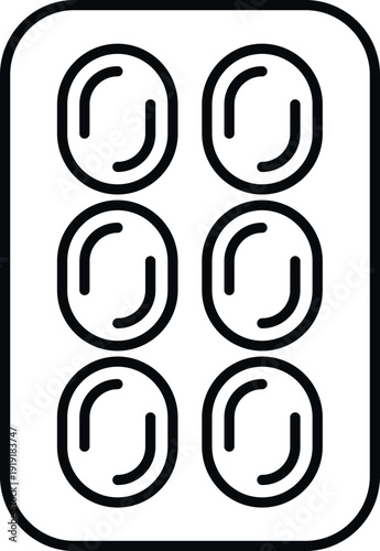 Blister pack showing lozenges, a medicine for relieving cough and throat irritation