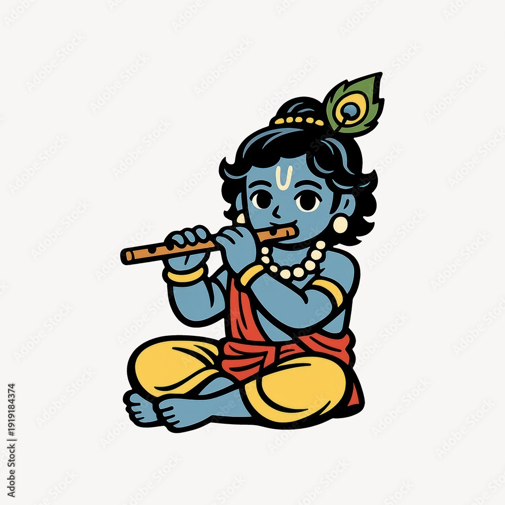 Fototapeta premium Playful deity illustration PNG