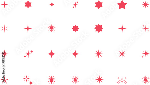Sparkling Star and Twinkle Icon Set for Magic Effects and Holiday Decor